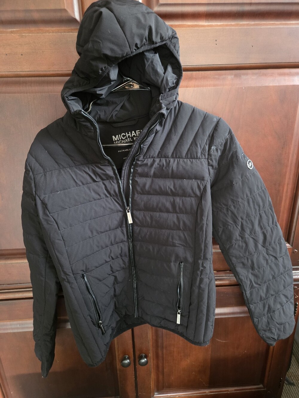 Michael Kors Men's Black Quilted Hooded Jacket